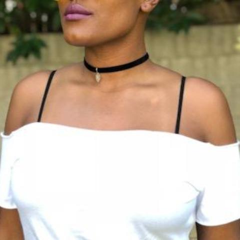 Jeweled Faux Suede Choker